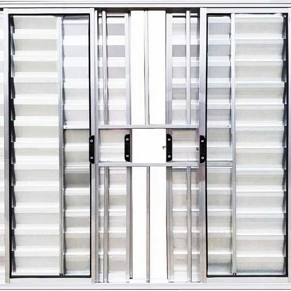 Janela Veneziana De Alumínio 6 Folhas 1,00 X 1,00 Com Grade C