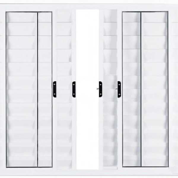 Janela Veneziana De Alumínio 6 Folhas 1,00 X 1,00 Sem Grade C