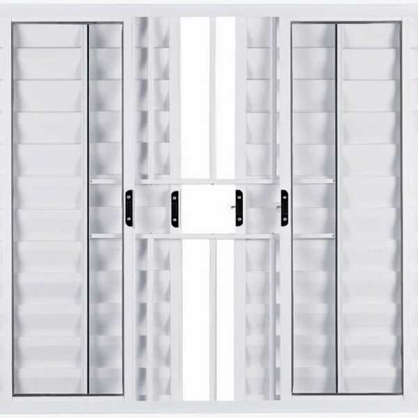 Janela Veneziana De Alumínio 6 Folhas 1,00 X 1,20 Com Grade C