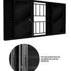 Janela Veneziana De Alumínio 6 Folhas Com Grade E Fecho Embut