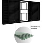 Janela Veneziana De Alumínio 6 Folhas Com Grade E Fecho Embut