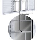 Janela Veneziana De Alumínio Com Grade 4 Folhas Móveis E 2 Fi