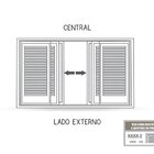 Janela Veneziana De Alumínio Com Grade 4 Folhas Móveis E 2 Fi