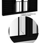 Janela Veneziana De Alumínio Com Grade 4 Folhas Móveis E 2 Fi