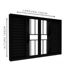 Janela Veneziana De Alumínio Com Grade 4 Folhas Móveis E 2 Fi