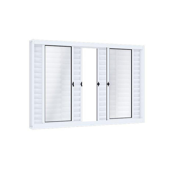 Janela Veneziana de Correr Aço Central sem Grade 100x120 Ullian