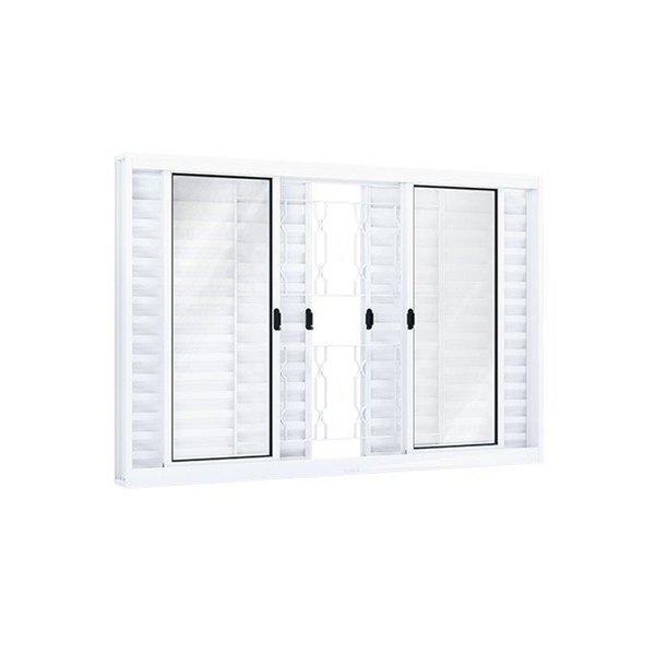 Janela Veneziana de Correr Aço com Grade Mosaico 120x150 Ullian