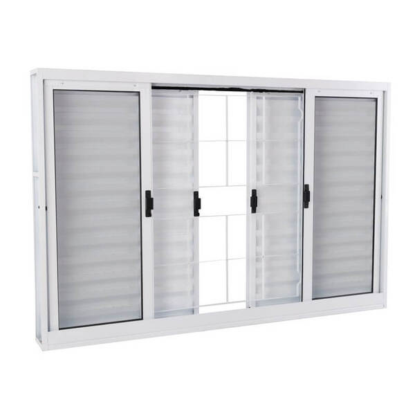 Janela Veneziana Em Aço 100 X 100 X 14 Cm 6 Folhas Grade Quad