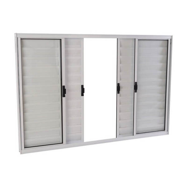 Janela Veneziana Em Aço 100 X 150 X 14 Cm 6 Folhas Branco Prá