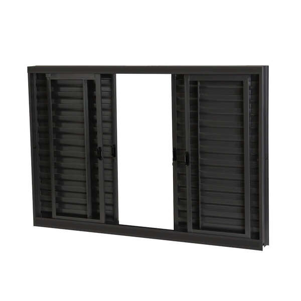 Janela Veneziana Em Aço Primer 100x120x12 Cm 6 Folhas Standar