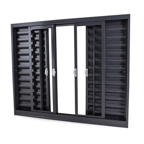 Janela Veneziana Em Aço Primer 100x120x14 Cm 6 Folhas Aço Crv