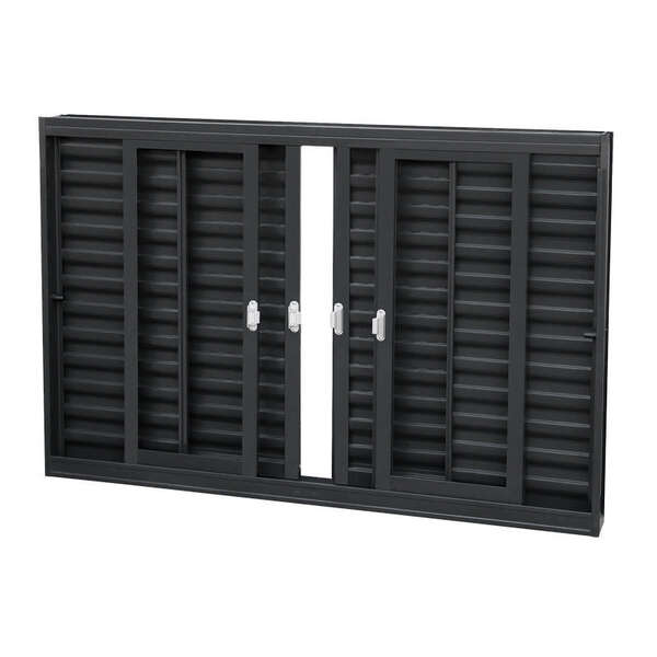 Janela Veneziana Em Aço Primer 100x120x14 Cm 6 Folhas Crv