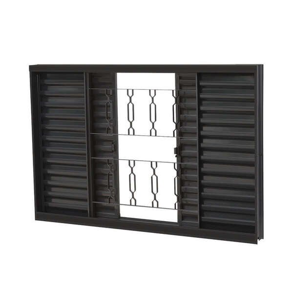 Janela Veneziana Em Aço Primer 100x120x7 Cm 4 Folhas Grade El