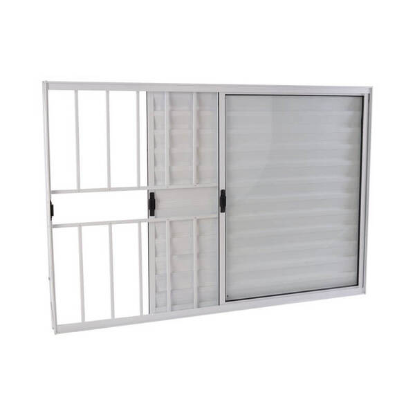 Janela Veneziana Em Alumínio 100 X 100 X 8 Cm Com Grade 3 Fol