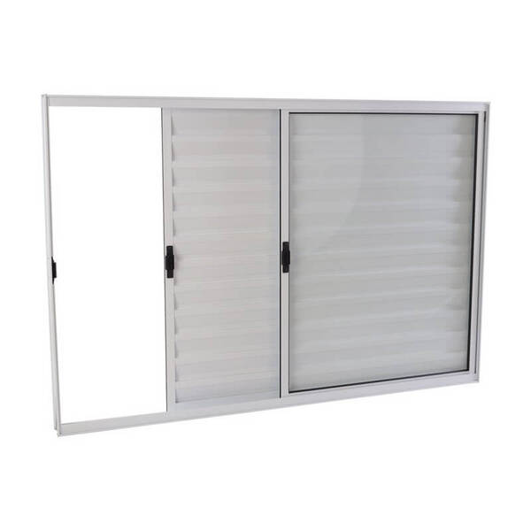 Janela Veneziana Em Alumínio 120 X 120 X 8 Cm 3 Folhas Esquer