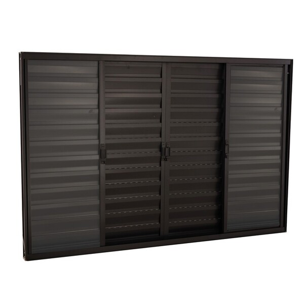 Janela Veneziana Em Alumínio 120 X 150 X 8 Cm 6 Folhas Preto