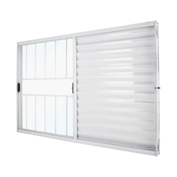 Janela Veneziana Em Alumínio Branco 100x120x7 Cm 3 Folhas Com