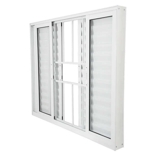 Janela Veneziana Em Alumínio Branco 120x150x10 Cm 6 Folhas Vl