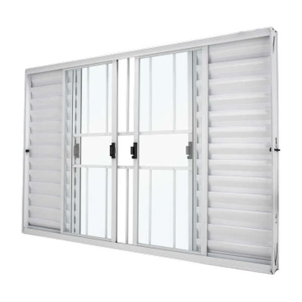 Janela Veneziana Em Alumínio Branco 120x150x7 Cm 6 Folhas Vl