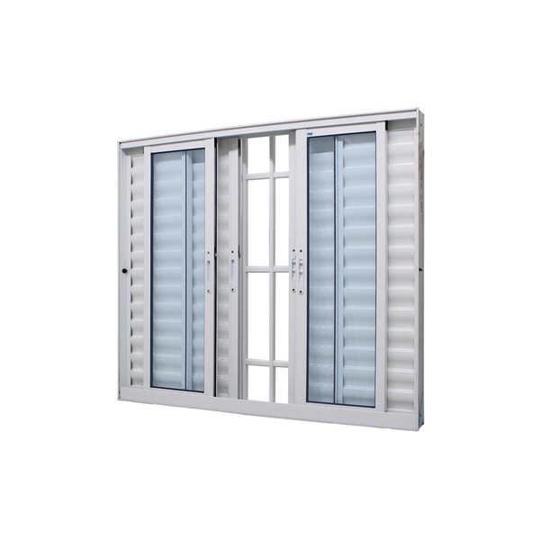 Janela Veneziana Em Alumínio Branco 6 Folhas Caribe Max 120x1
