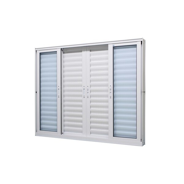Janela Veneziana Em Alumínio Branco 6 Folhas Perfecta Max 120