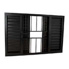 Janela Veneziana Em Alumínio Preto 100x150x10 Cm 6 Folhas Com