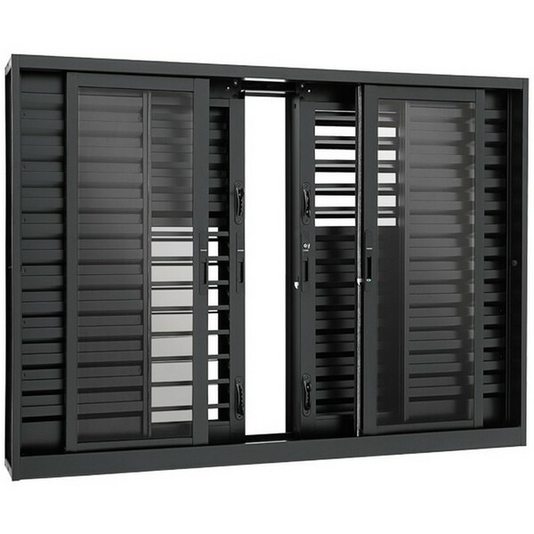 Janela Veneziana Multiflex Em Aço 120x150 Cm 6 Folhas Preta P