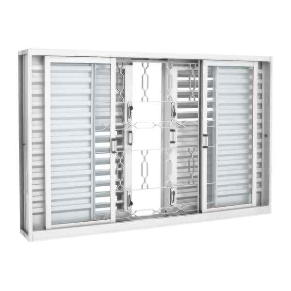 Janela Veneziana Multiflex Grade Elo Em Aço 100 X 150 X 16 Cm