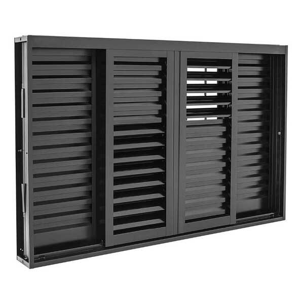 Janela Veneziana Multiflex Grade Quadriculada Black Aço 120 X