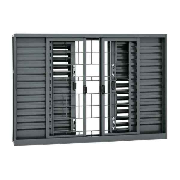 Janela Veneziana Multiflex Grade Quadriculada Em Aço 100 X 20