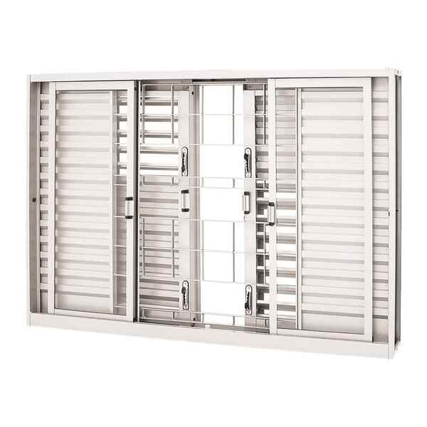 Janela Veneziana Multiflex Grade Quadriculada Em Aço 100 X 20