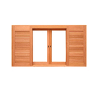 Janela Veneziana Panorâmica Reta 6 Folhas Em Madeira Maciça C