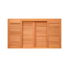 Janela Veneziana Panorâmica Reta 6 Folhas Em Madeira Maciça C