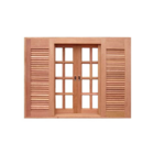 Janela Veneziana Quadriculada Reta 6 Folhas Em Madeira Maciça