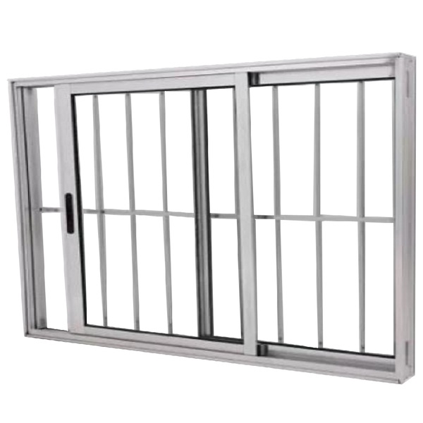 Janela Vitro 2 Folhas Alumínio Brilhante Linha 25 Com Grade M