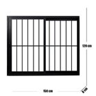 Janela Vitro 2 Folhas Com Grade De Correr Alum. Preto Linha V