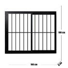 Janela Vitro 2 Folhas Com Grade De Correr Alum. Preto Linha V