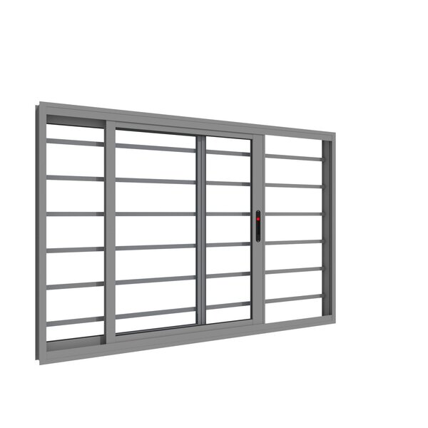 Janela Vitro 2 Folhas Com Grade Horizontal 1,20mx1m X 7cm Em