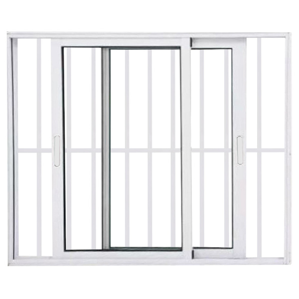 Janela Vitro 2 Folhas Móveis Alumínio Branco Linha 25 Com Gra