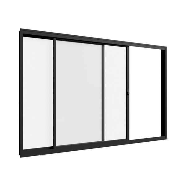 Janela Vitrô 2 Folhas Sem Grade 1,20m X 1m Em Alumínio Preto