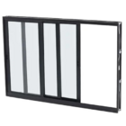 Janela Vitro 3 Folhas Móveis 1,00x1,80 Alumínio Preto S/g