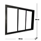 Janela Vitrô 3 Planos Linha 25 100x100 Preto