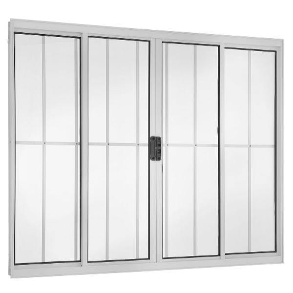 Janela Vitro 4 Folhas 1,00x1,80 Alumínio Branco C/g