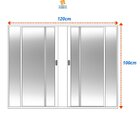 Janela Vitrô 4 Folhas 1,20m X 1,00m Com Grade Horizontal Em A