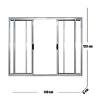 Janela Vitro 4 Folhas Alumínio Brilhante 1.20  X 1.50 Modular