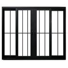 Janela Vitro 4 Folhas Alumínio Preto Com Grade Linha 25 Medid