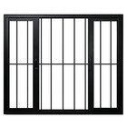 Janela Vitro 4 Folhas Alumínio Preto Com Grade Linha 25 Medid