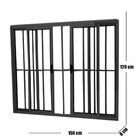 Janela Vitro 4 Folhas Alumínio Preto Linha Modular Com Grade