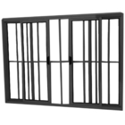 Janela Vitro 4 Folhas Alumínio Preto Linha Modular Com Grade