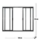 Janela Vitro 4 Folhas Alumínio Preto Linha Modular Medidas:12